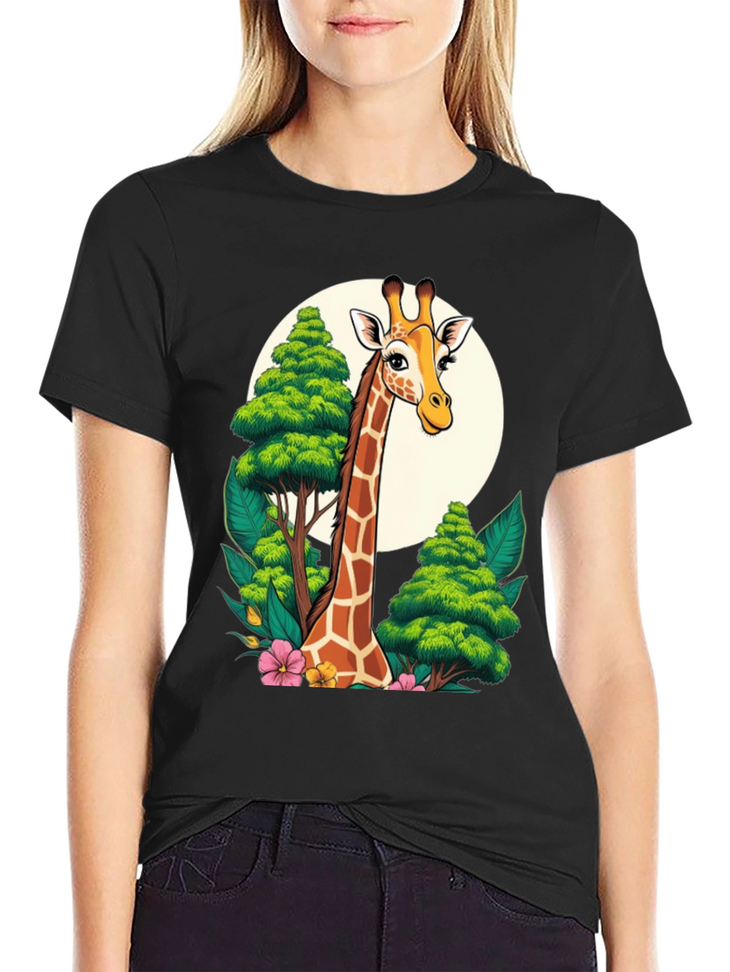 Giraffe T-Shirt - Cartoon Style Animal Tee