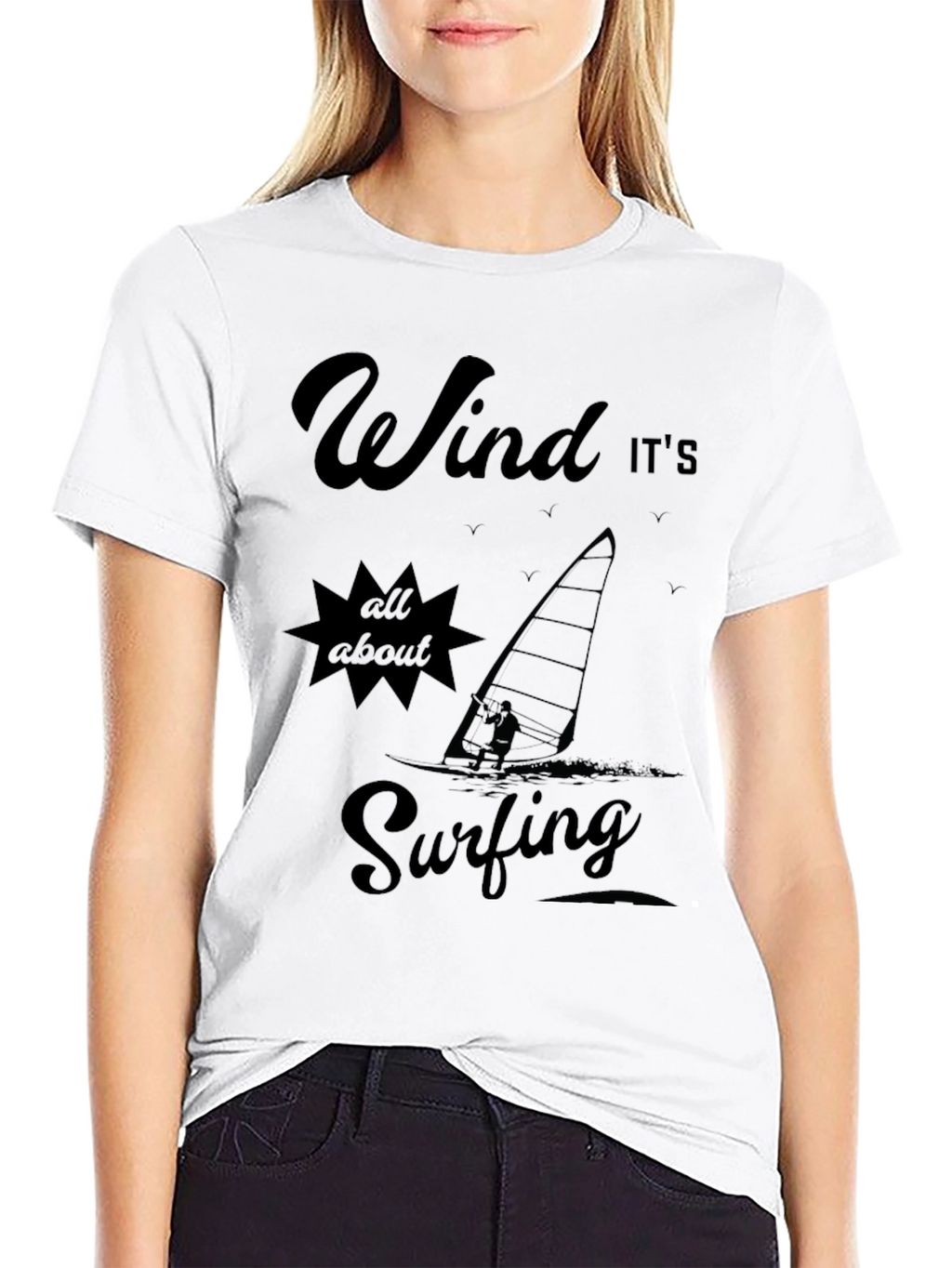 Wind Surfing Graphic T-Shirt - All About Surfing Tee