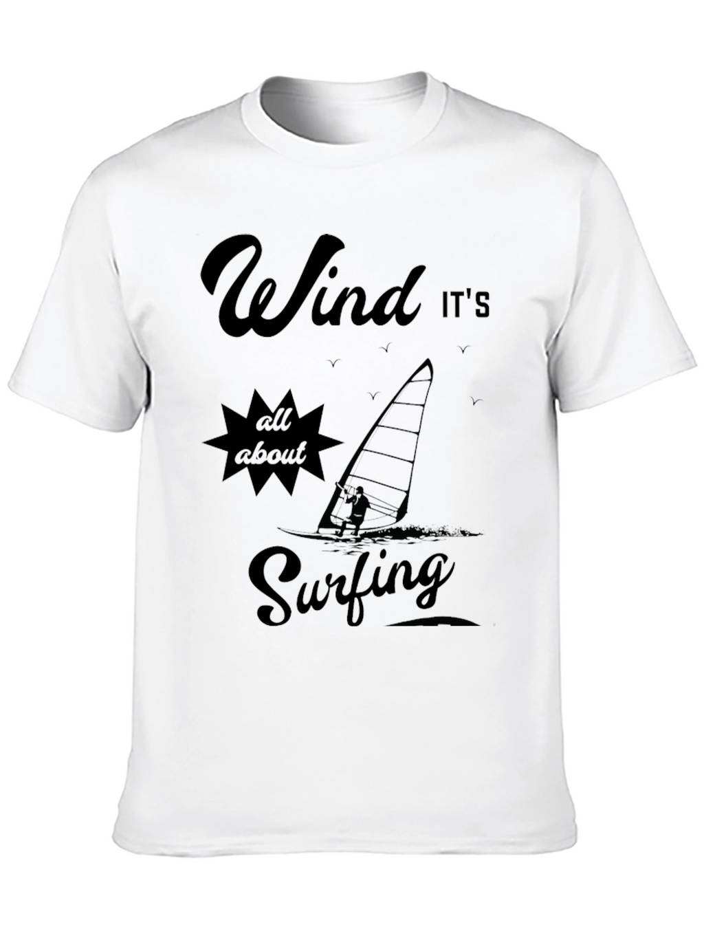 Wind Surfing Graphic T-Shirt - All About Surfing Tee