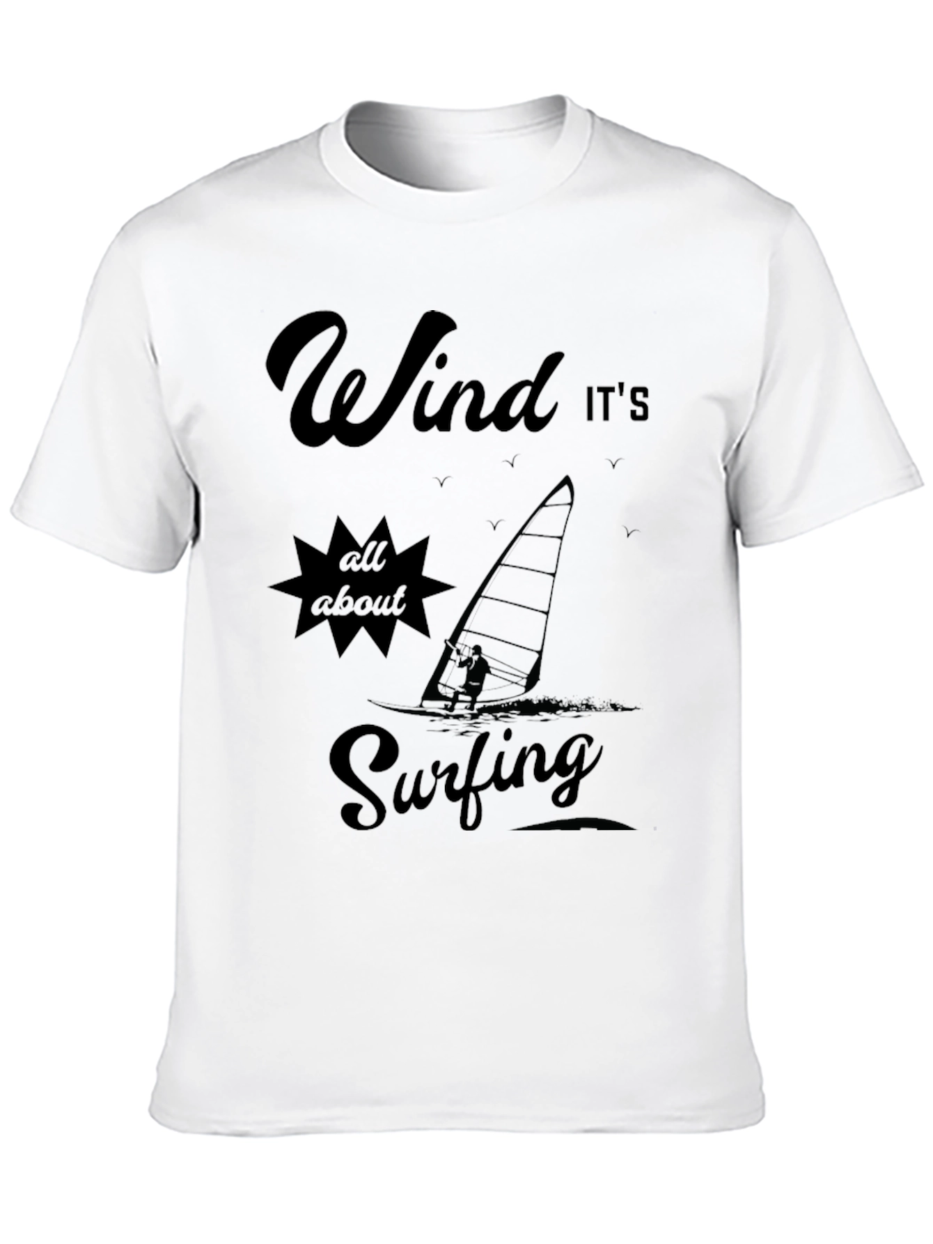 Wind Surfing Graphic T-Shirt - All About Surfing Tee