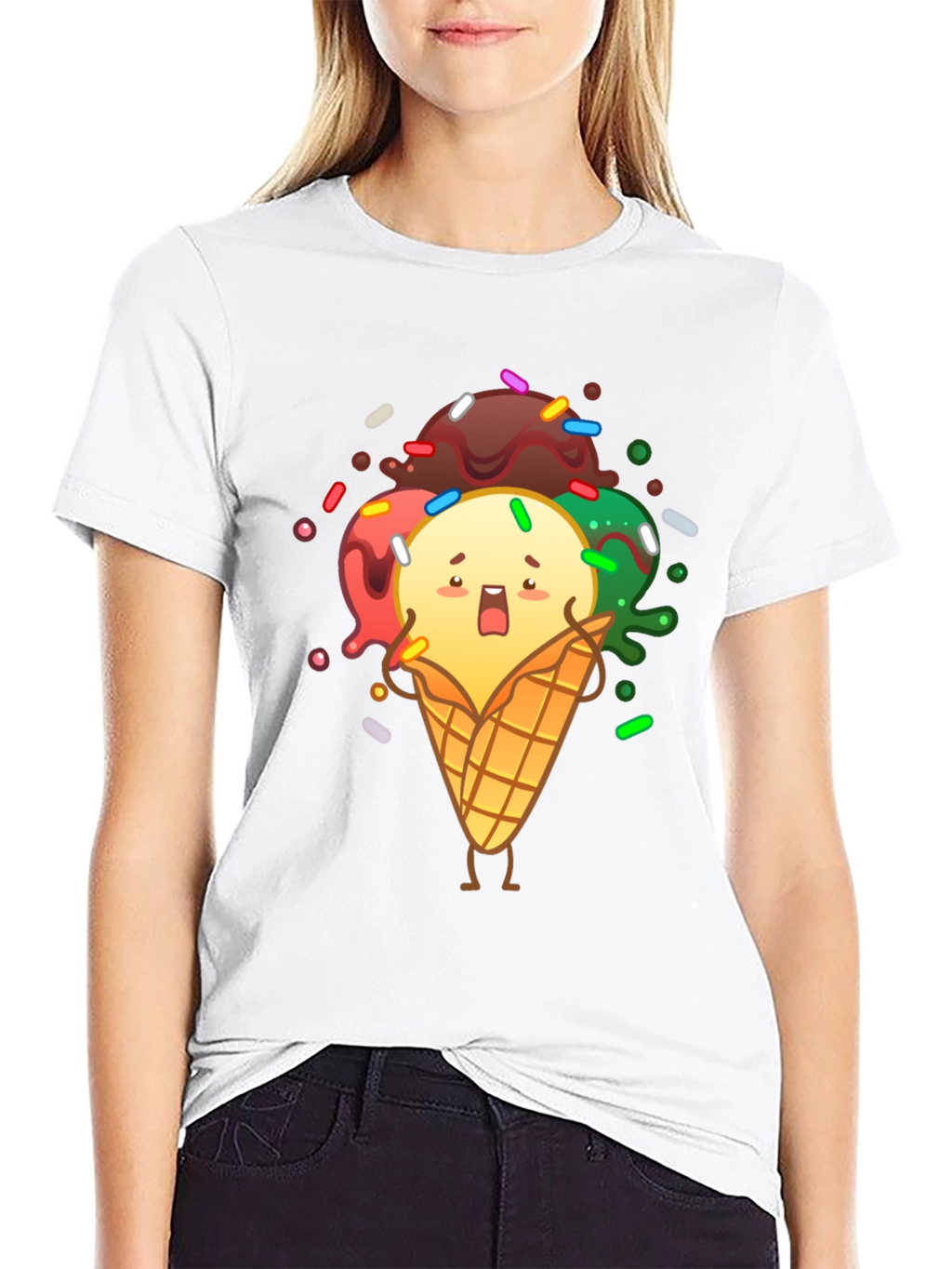 Funny Ice Cream Graphic T-Shirt