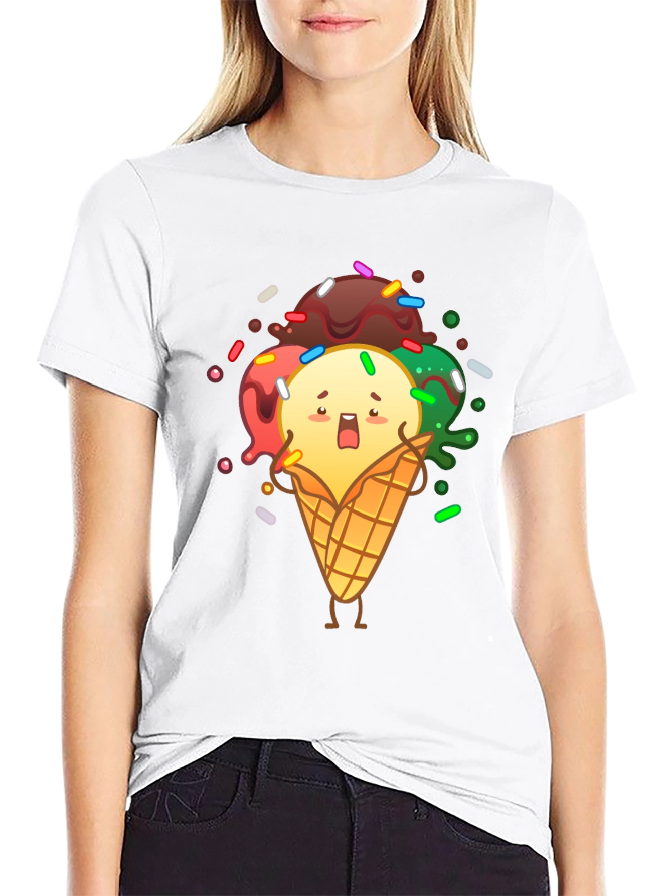 Funny Ice Cream Graphic T-Shirt