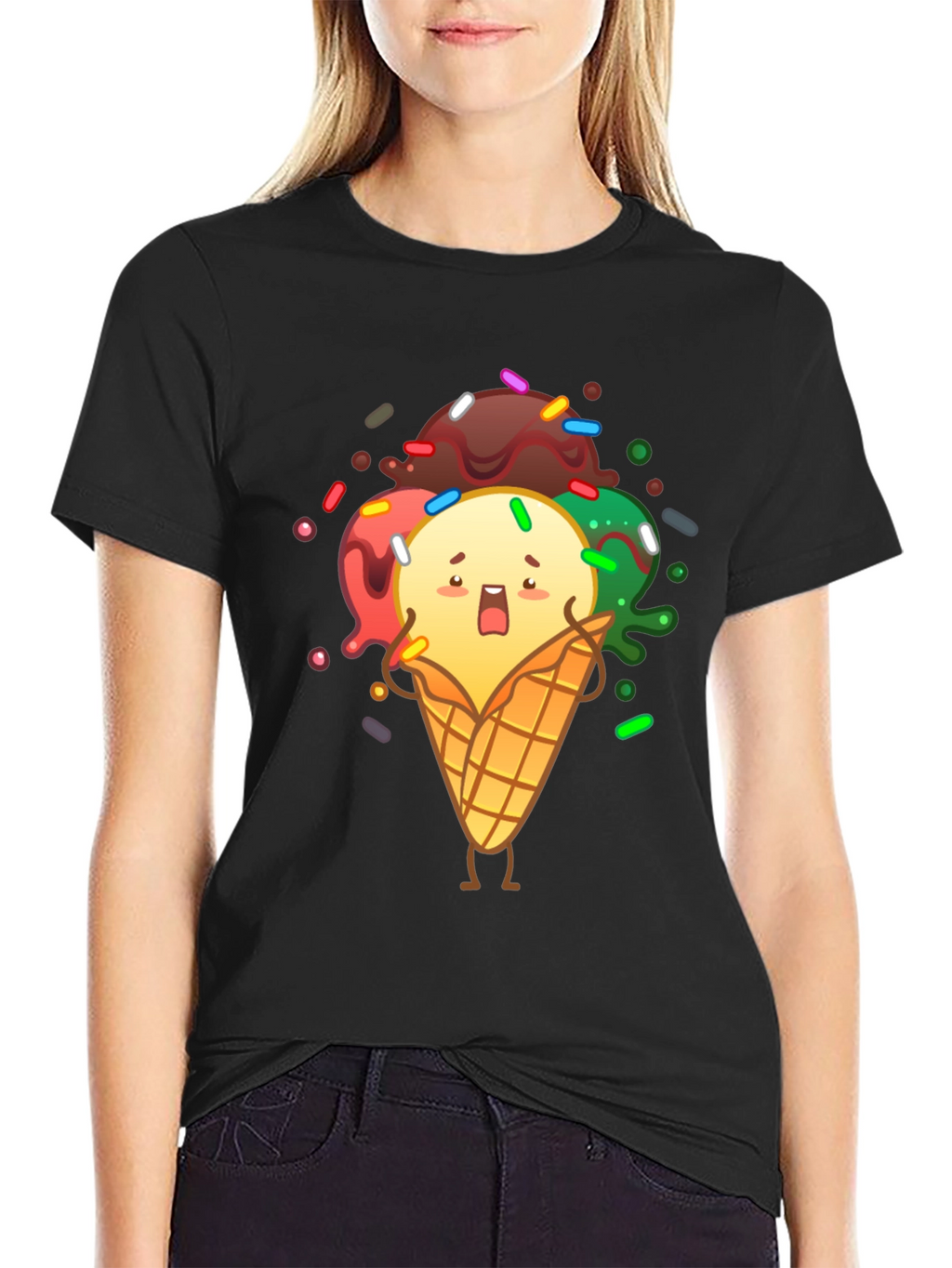 Funny Ice Cream Graphic T-Shirt