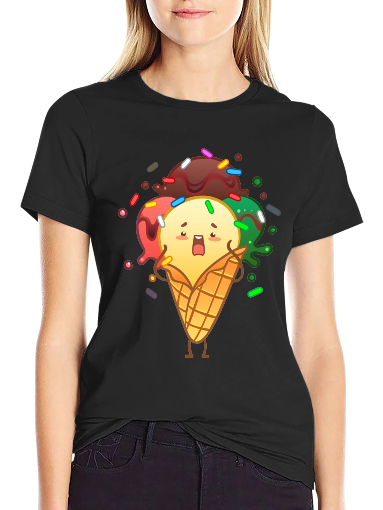 Funny Ice Cream Graphic T-Shirt
