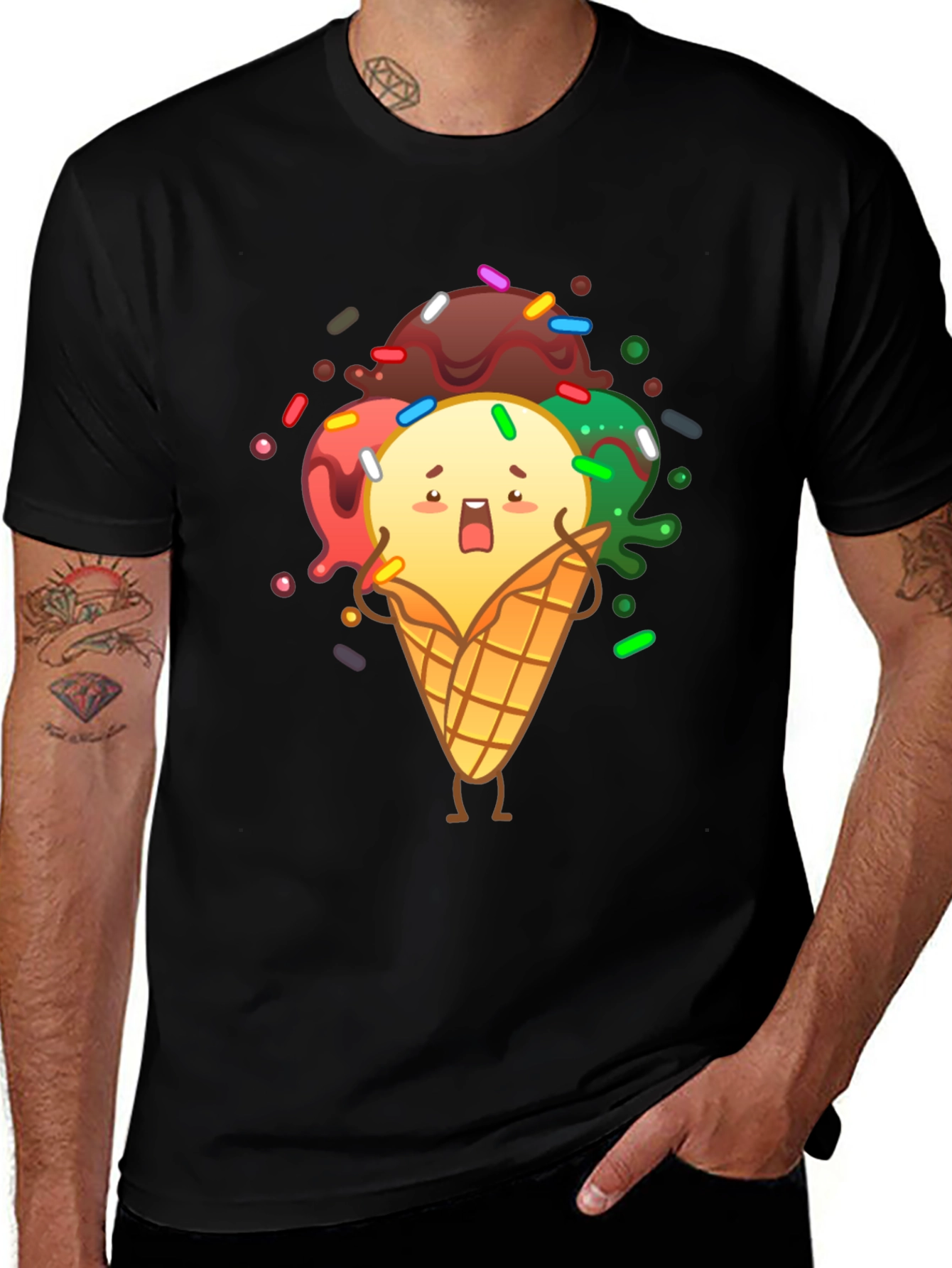 Funny Ice Cream Graphic T-Shirt