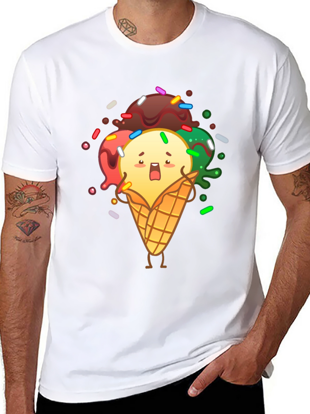Funny Ice Cream Graphic T-Shirt