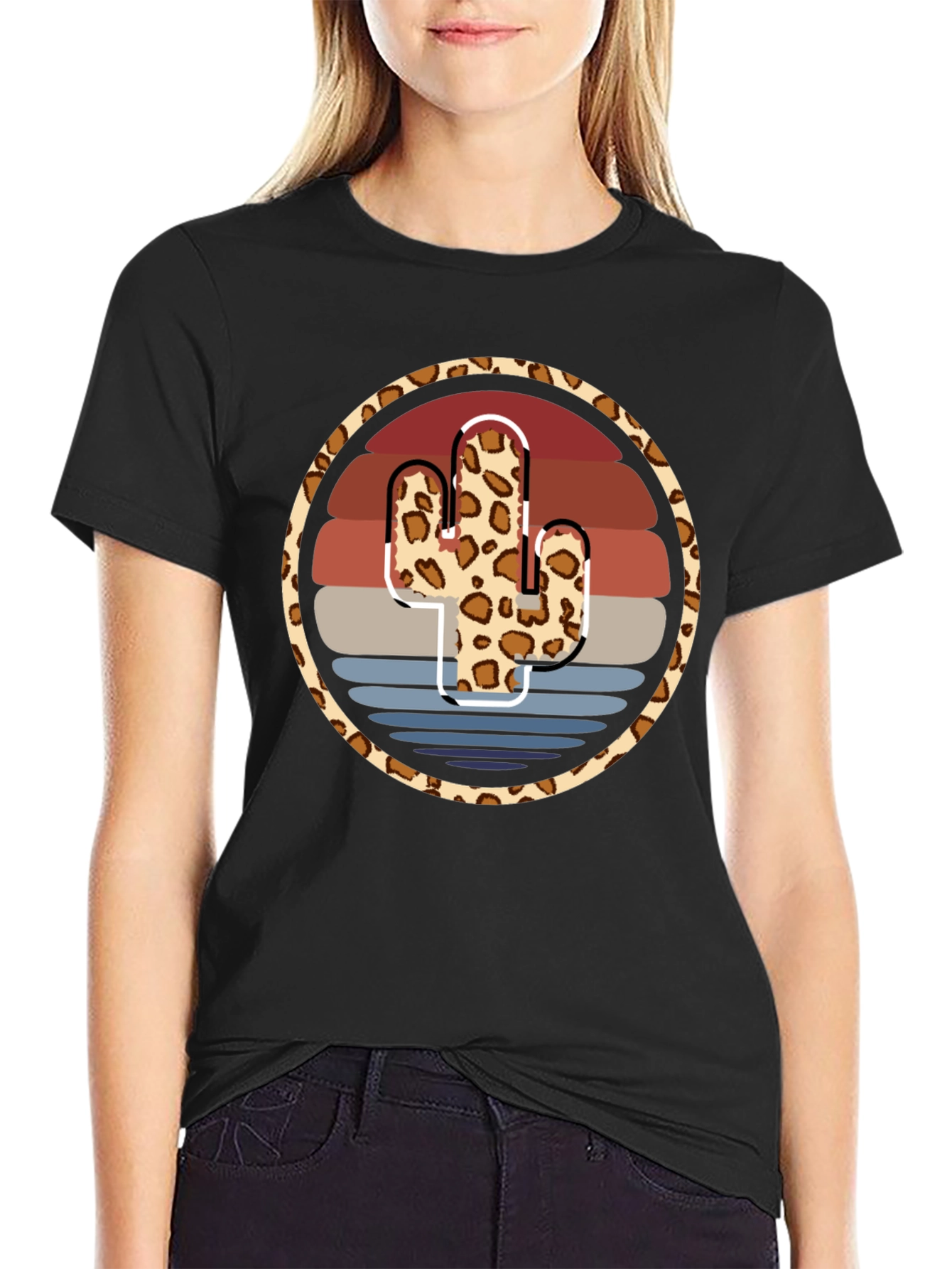 Leopard Cactus Sunset Tee