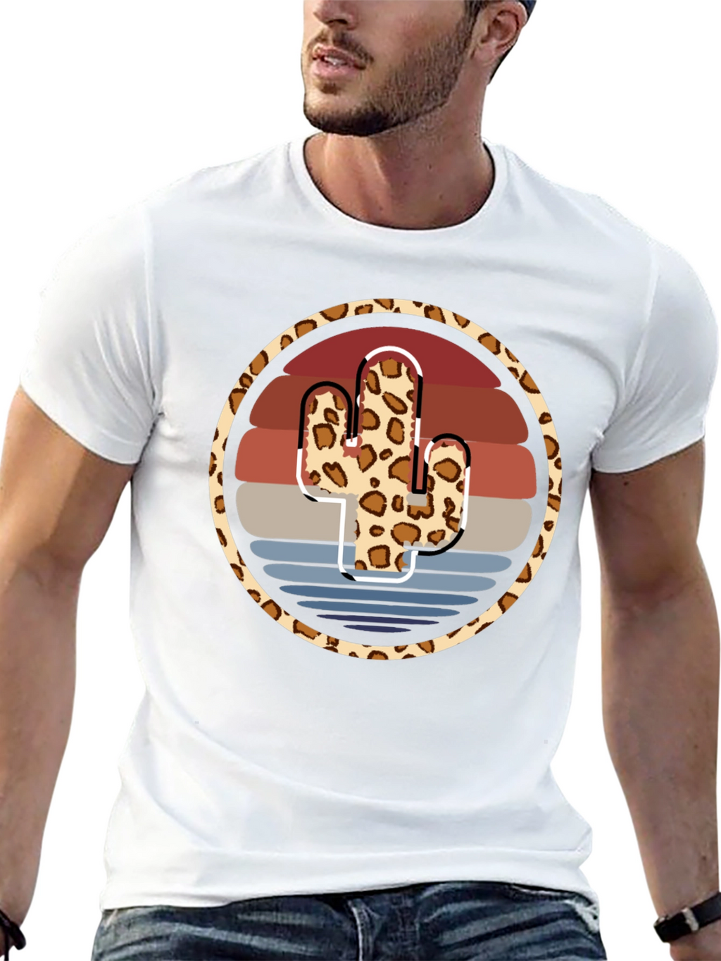 Leopard Cactus Sunset Tee
