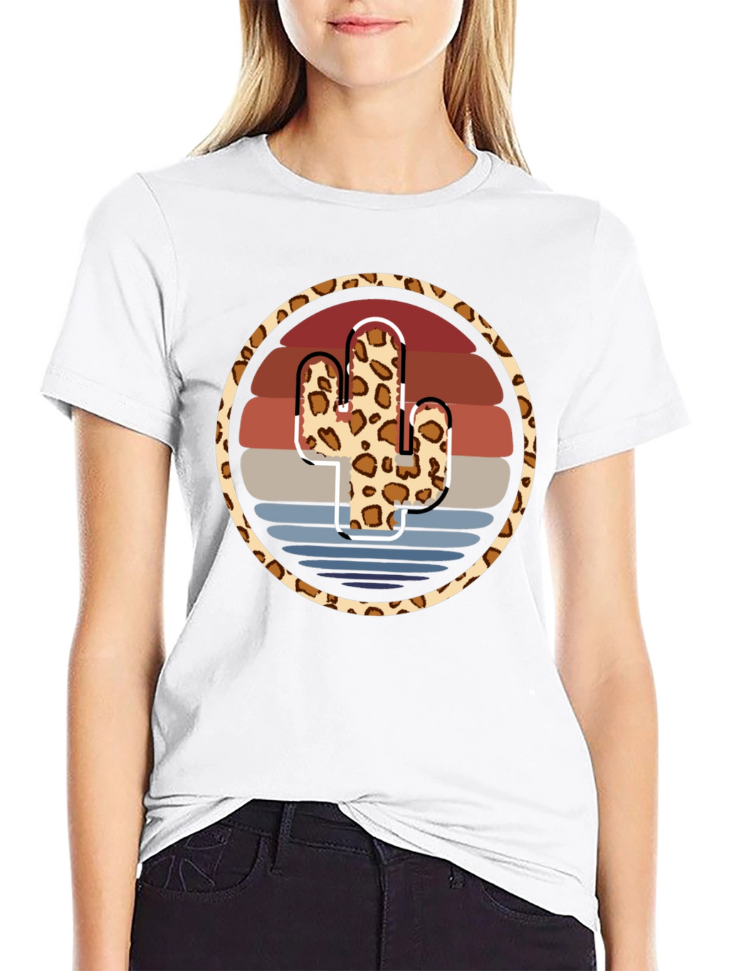 Leopard Cactus Sunset Tee