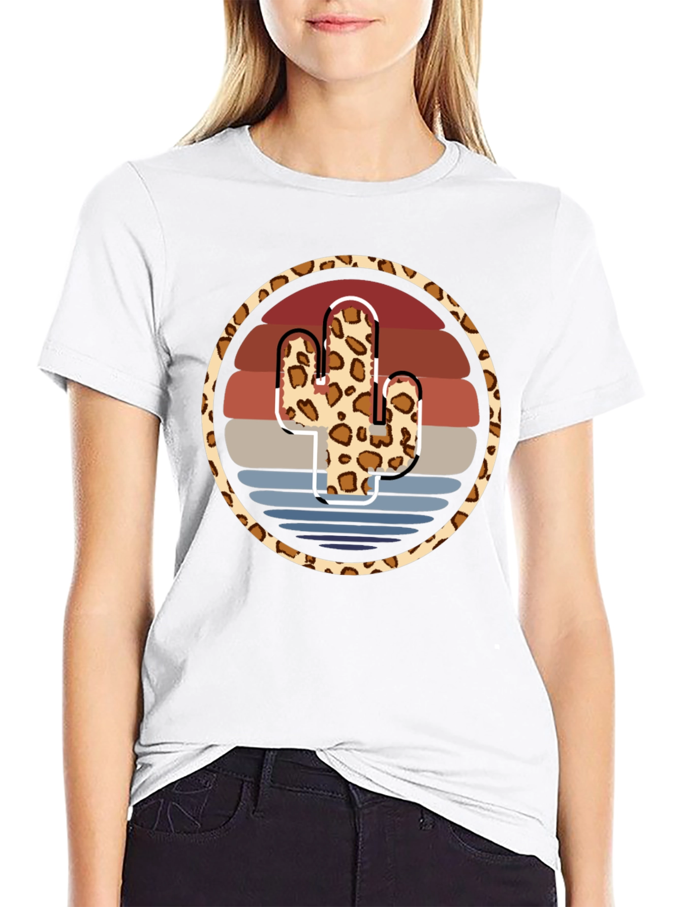 Leopard Cactus Sunset Tee