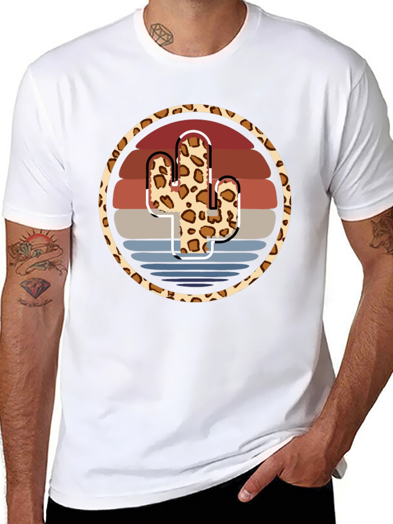 Leopard Cactus Sunset Tee