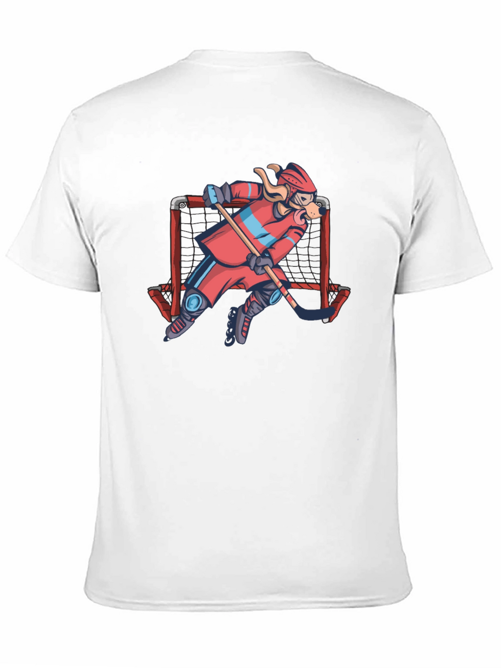Dog Hockey Player T-Shirt - Novelty Graphic Tee