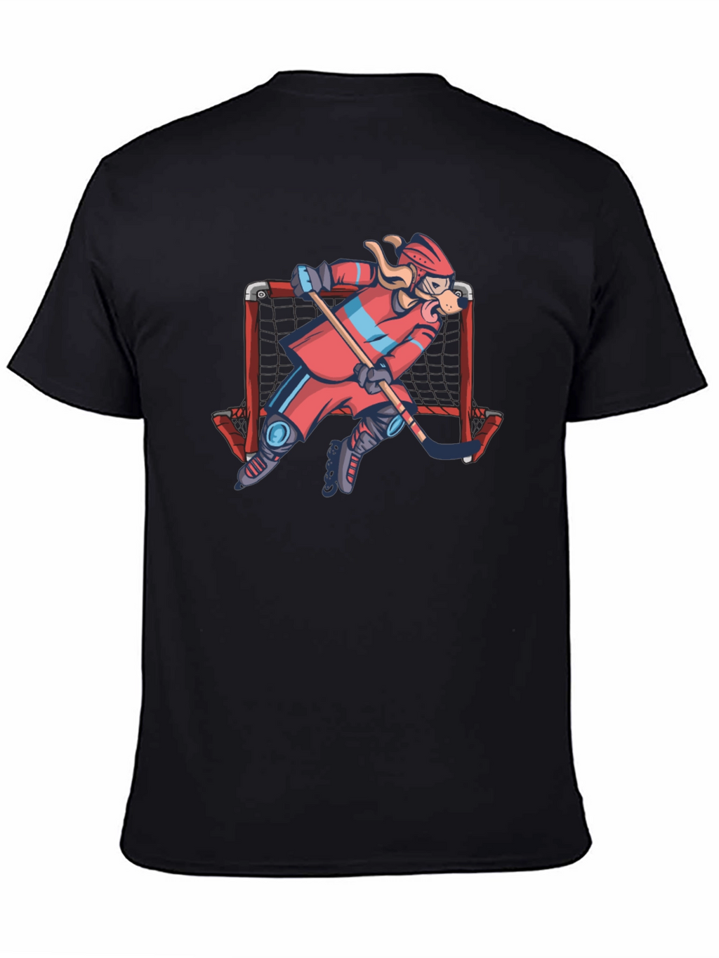 Dog Hockey Player T-Shirt - Novelty Graphic Tee