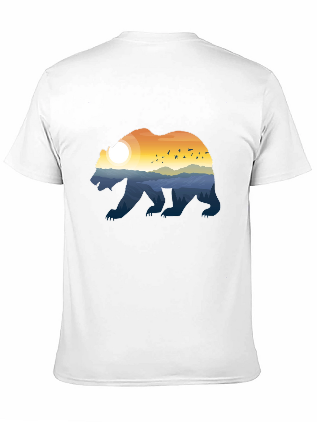 Bear Silhouette Landscape Graphic Tee - Nature Lover T-Shirt