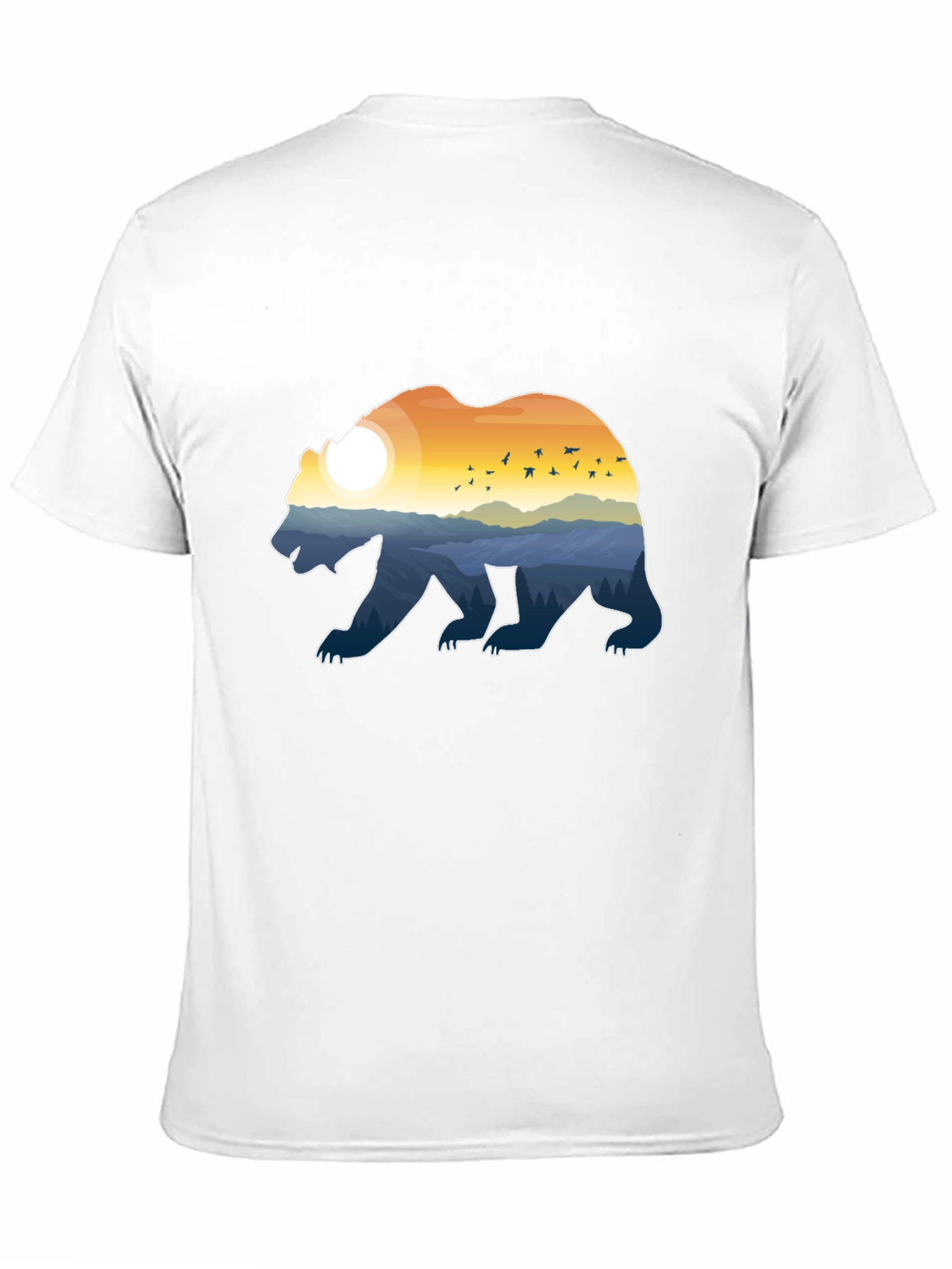 Bear Silhouette Landscape Graphic Tee - Nature Lover T-Shirt
