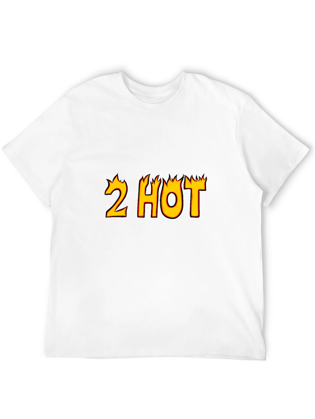 2 Hot Graphic Tee - Flaming Text Design