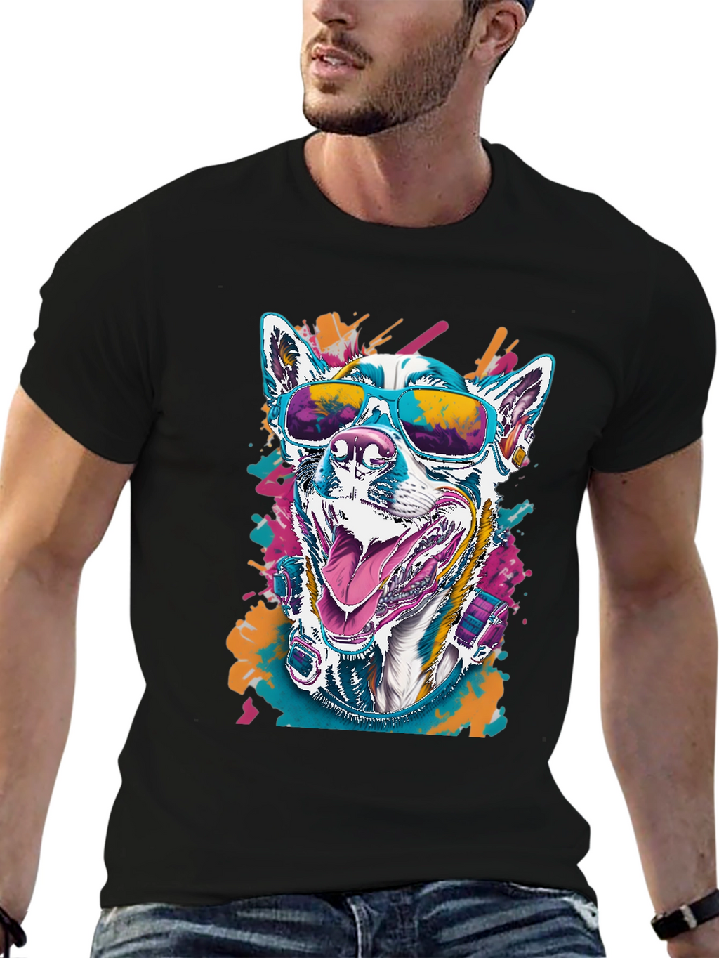 Cool Dog Graphic Tee - Unisex Black T-Shirt