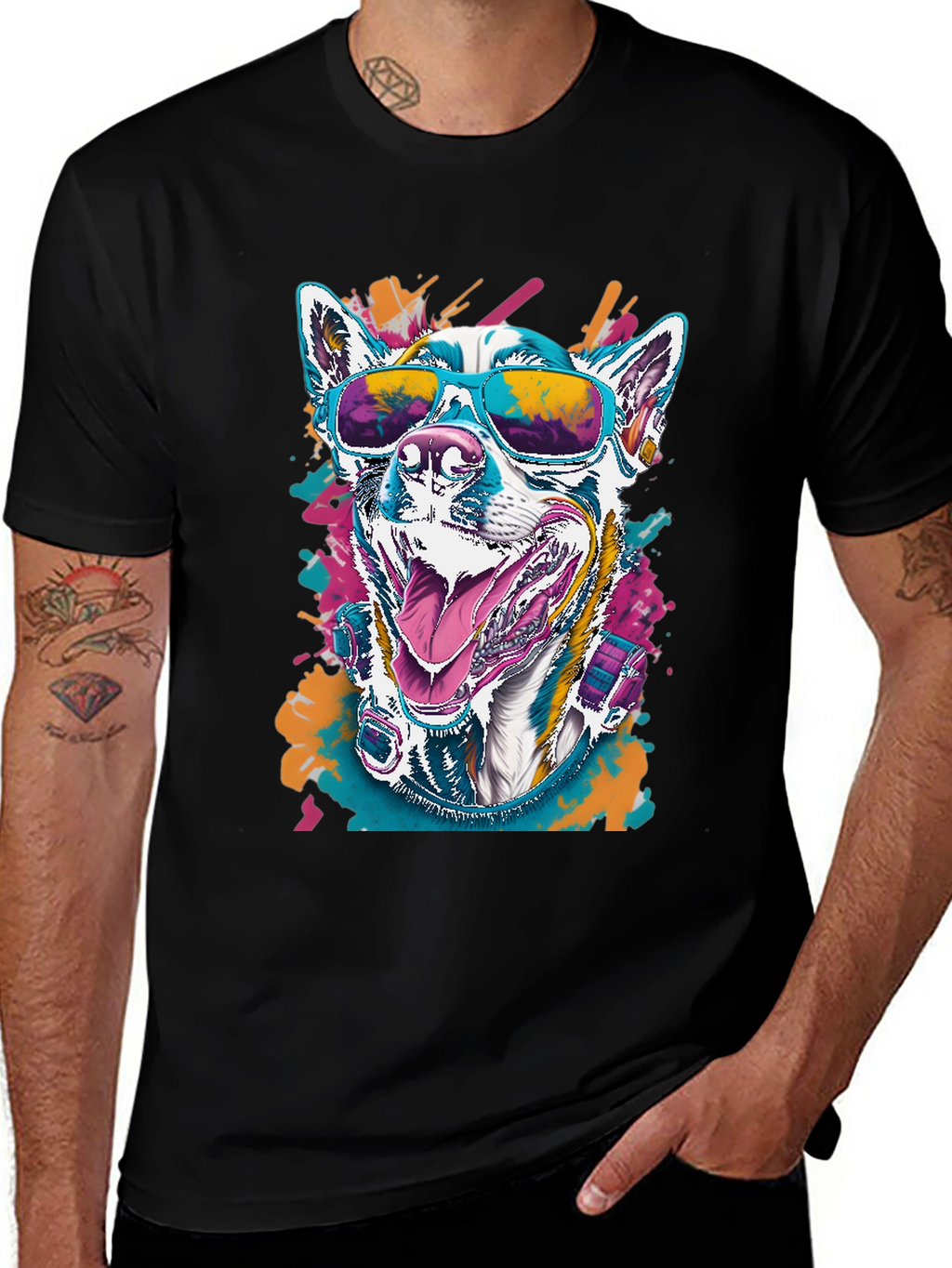 Cool Dog Graphic Tee - Unisex Black T-Shirt