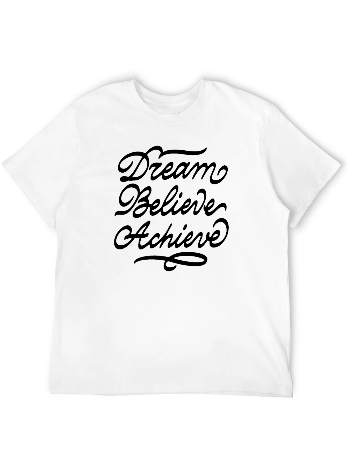 Dream Believe Achieve Graphic Black Tee Shirt