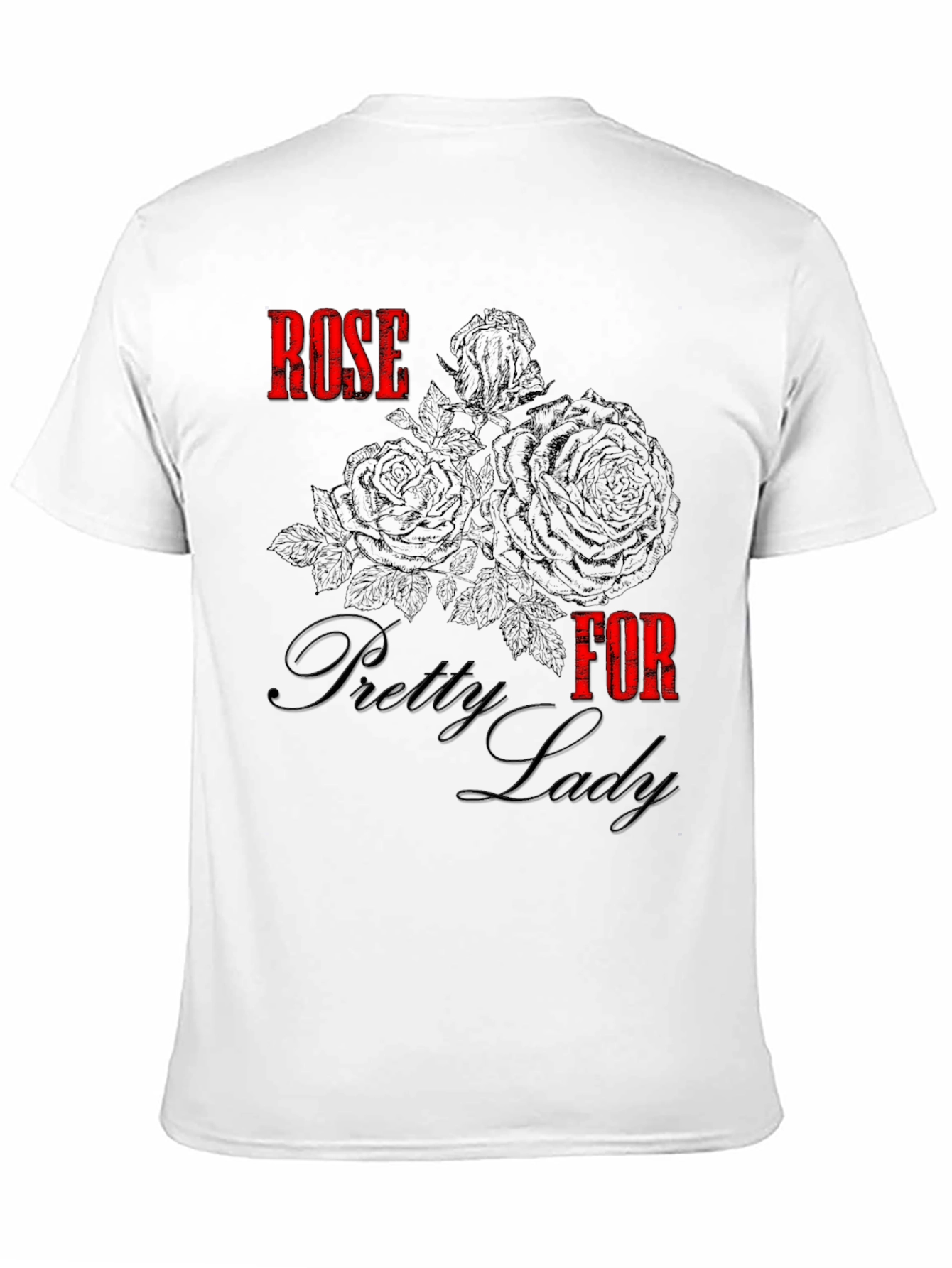 Rose for Pretty Lady Black Graphic Tee