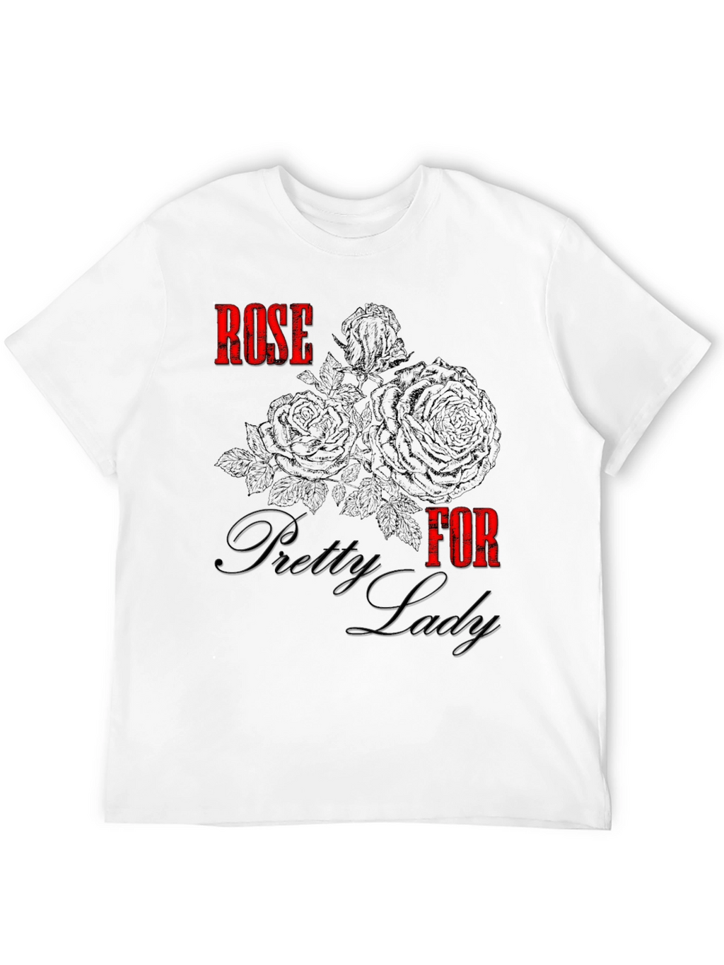 Rose for Pretty Lady Black Graphic Tee