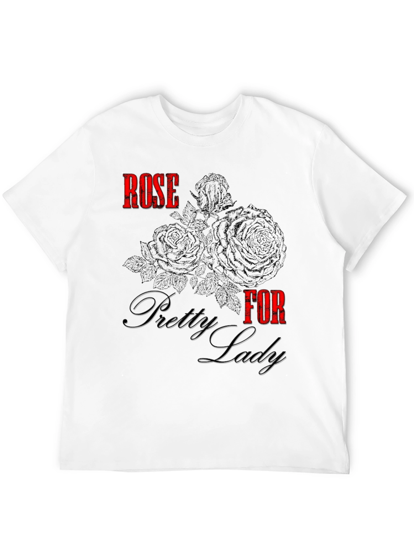 Rose for Pretty Lady Black Graphic Tee