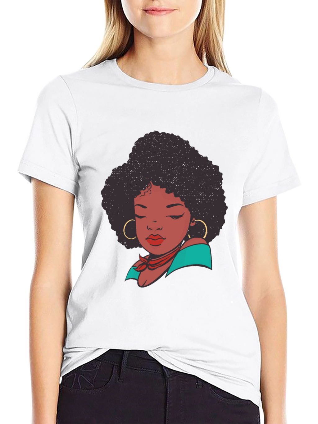 Afro Woman Graphic T-Shirt - Stylish Casual Tee