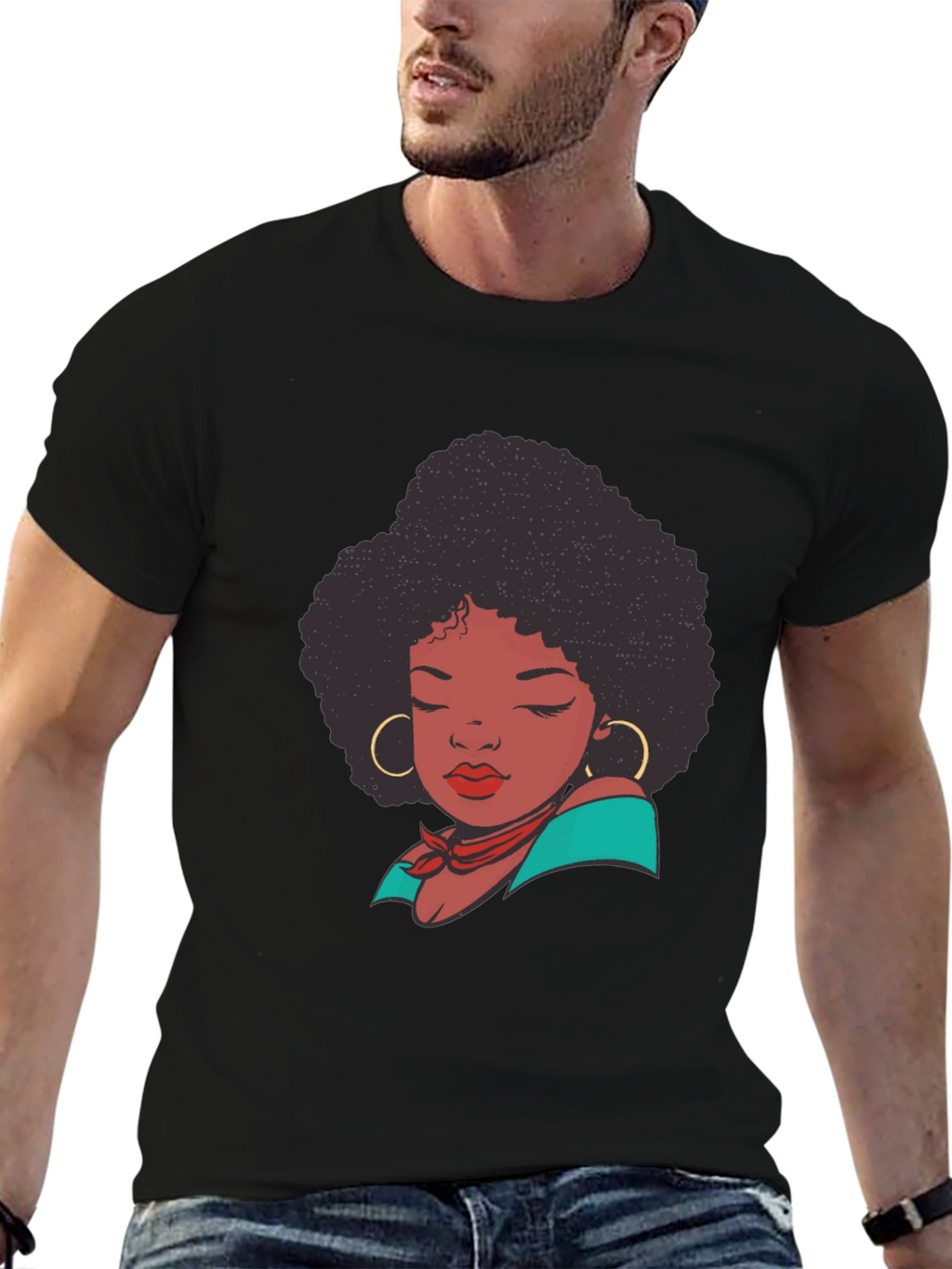 Afro Woman Graphic T-Shirt - Stylish Casual Tee