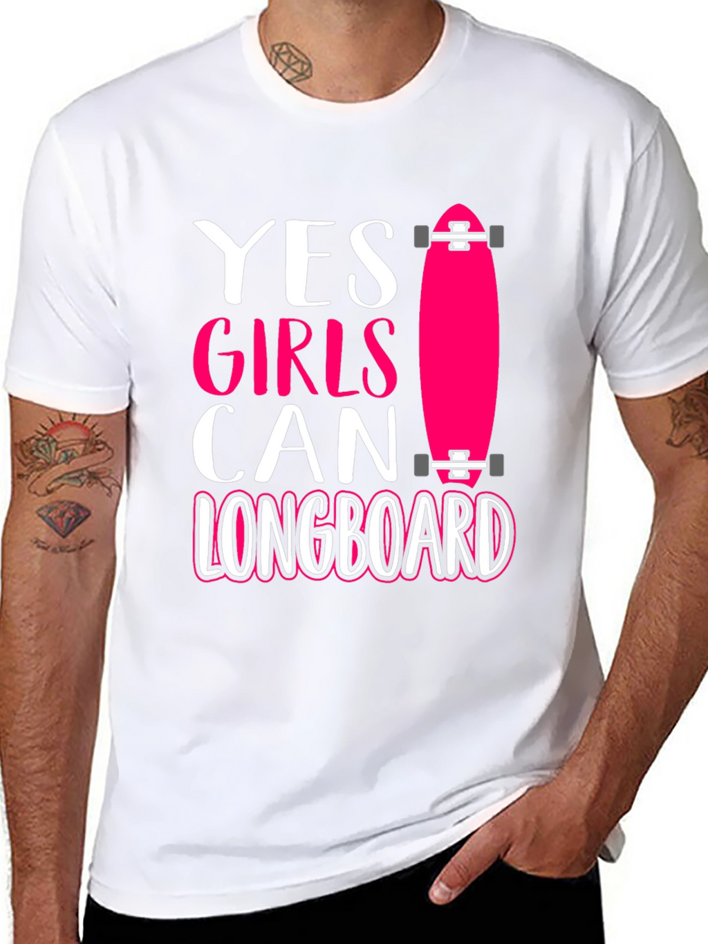 Yes Girls Can Longboard Graphic Tee
