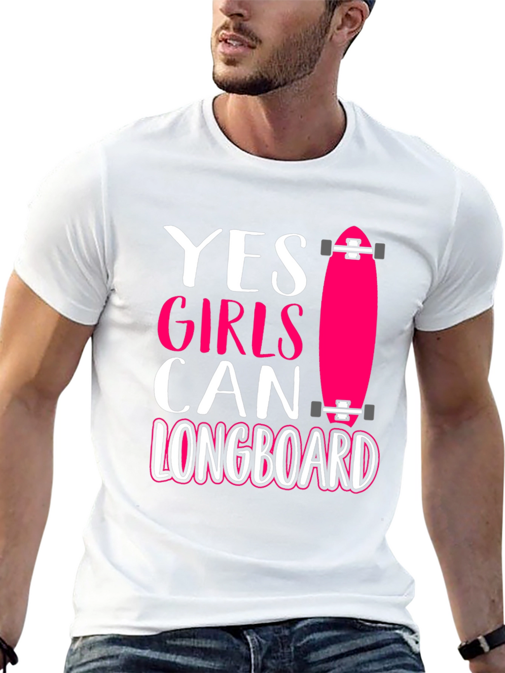 Yes Girls Can Longboard Graphic Tee
