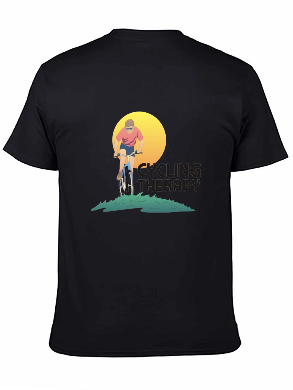 Cycling Therapy Black Graphic T-Shirt