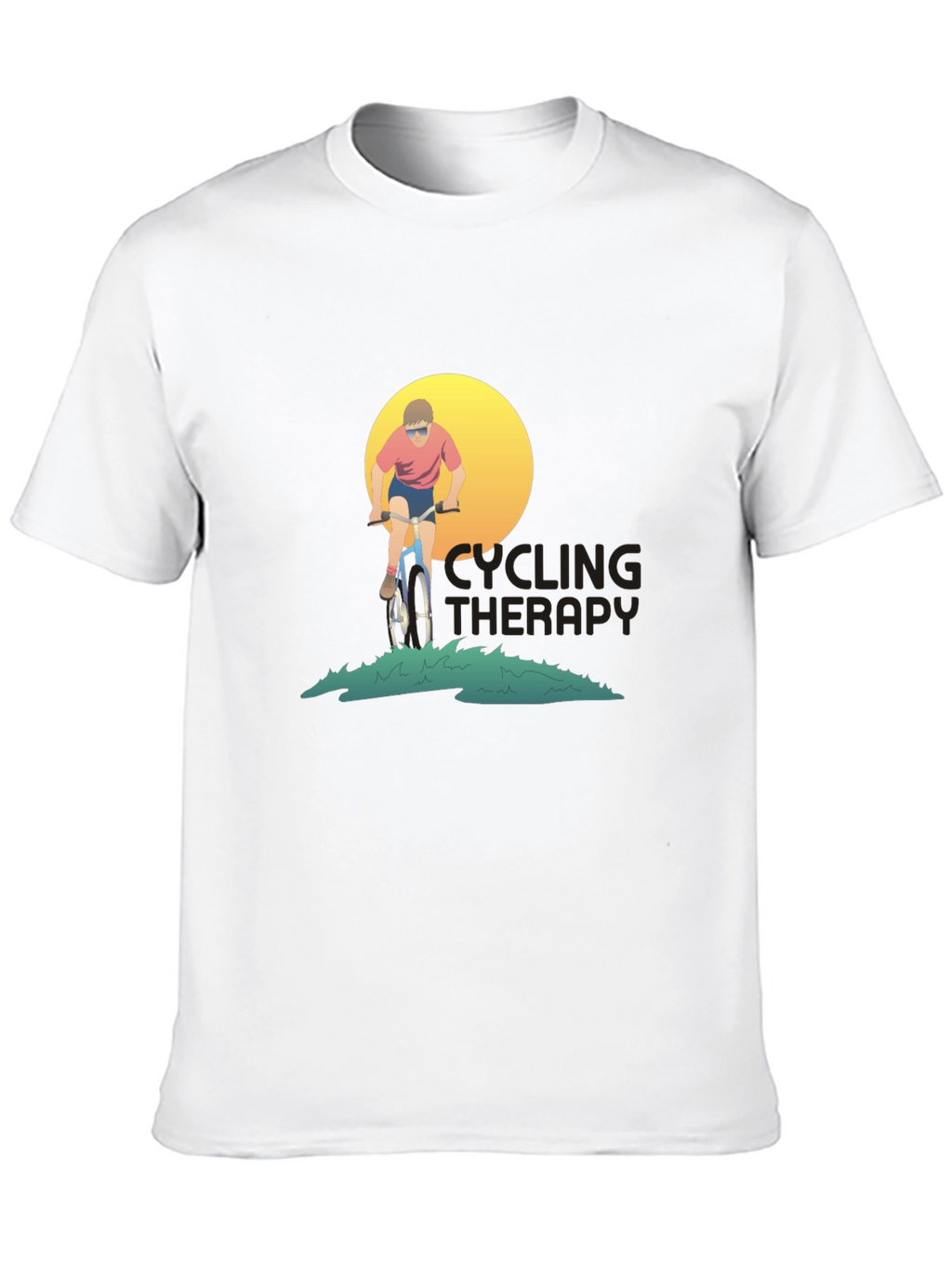 Cycling Therapy Black Graphic T-Shirt