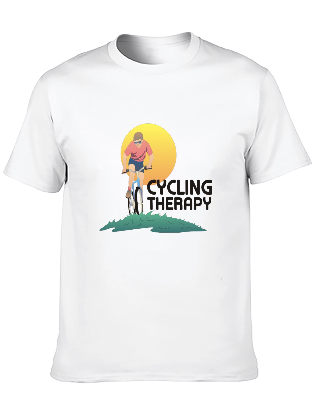 Cycling Therapy Black Graphic T-Shirt