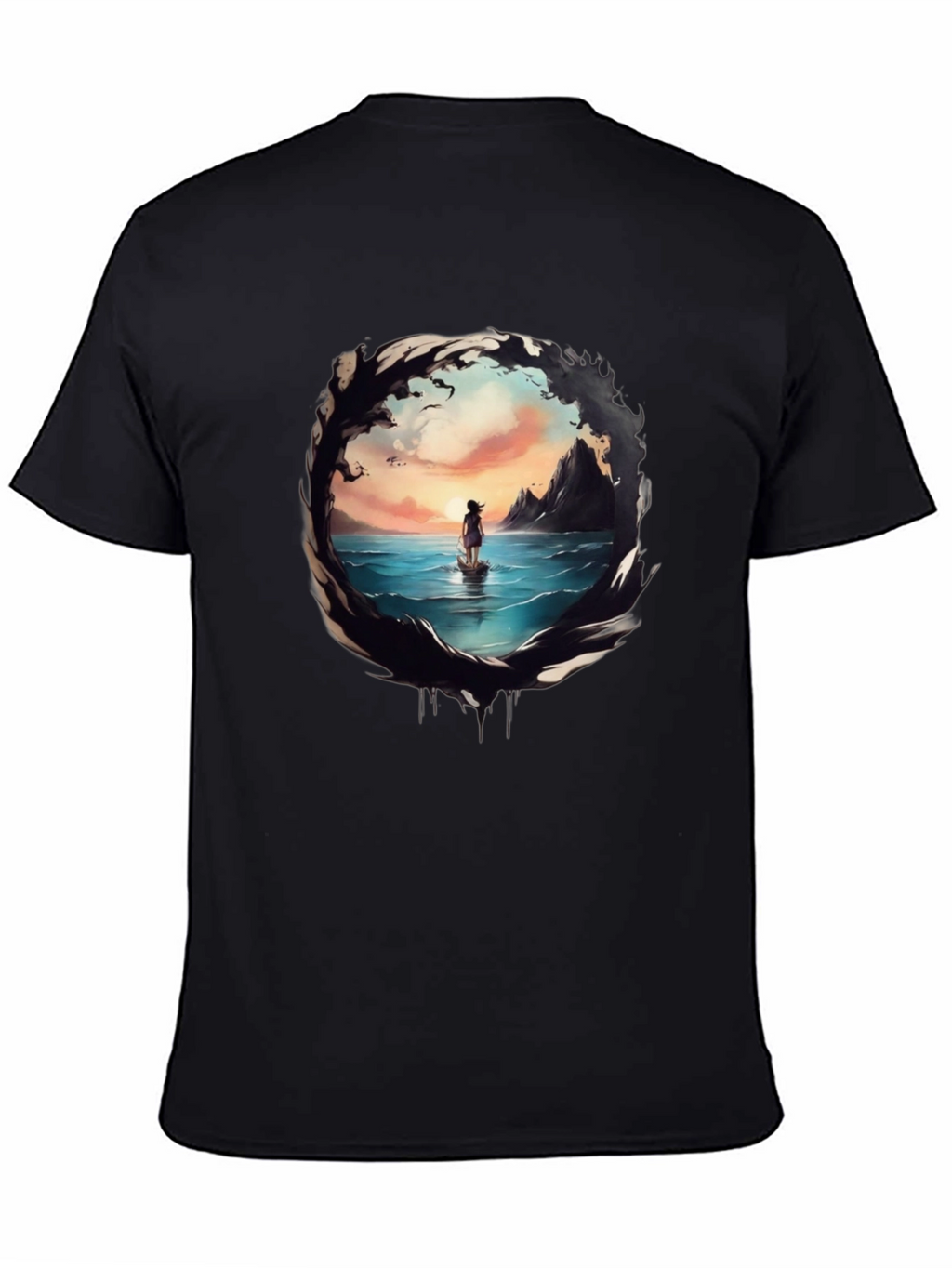 Ocean Vista Graphic Tee - Black