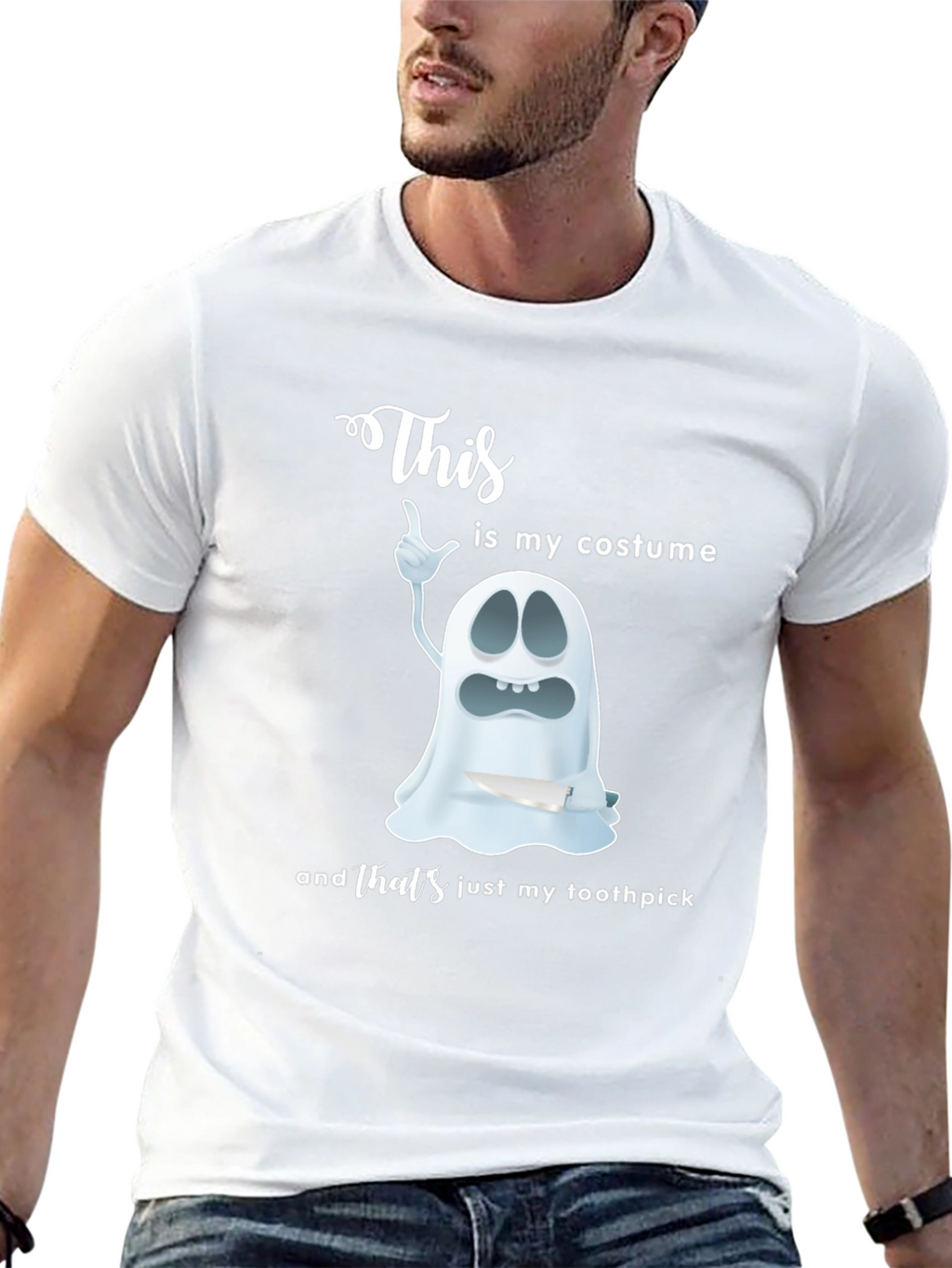 Funny Ghost Costume T-Shirt - Thats Just My Toothpick