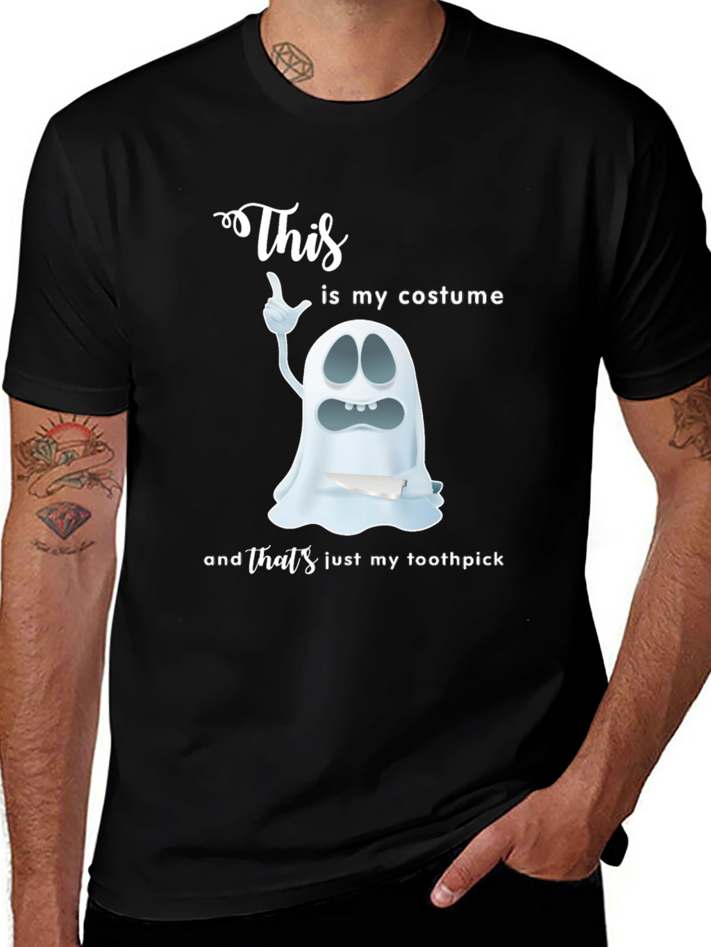 Funny Ghost Costume T-Shirt - Thats Just My Toothpick