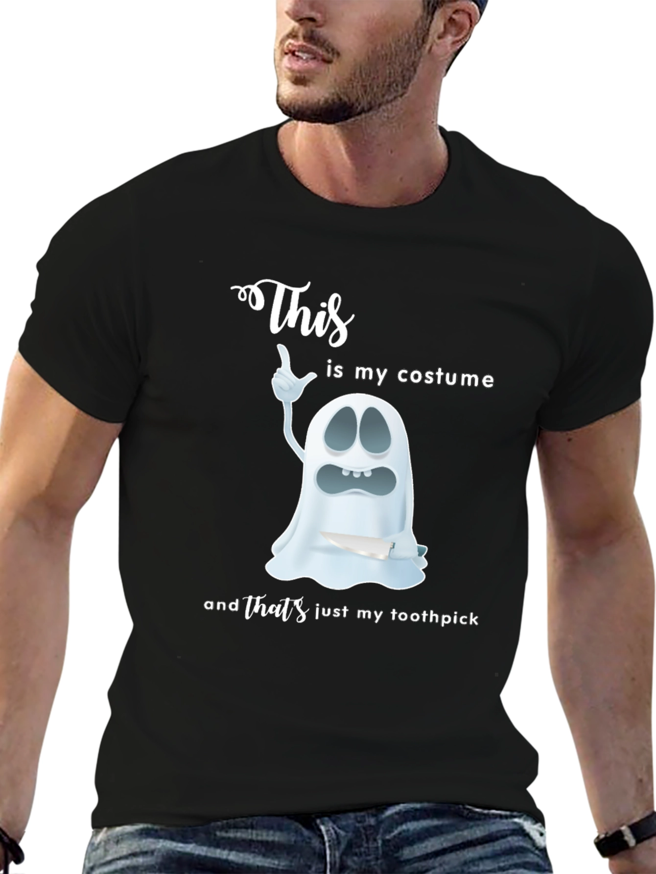 Funny Ghost Costume T-Shirt - Thats Just My Toothpick