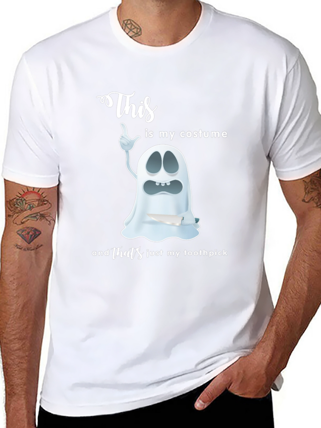Funny Ghost Costume T-Shirt - Thats Just My Toothpick