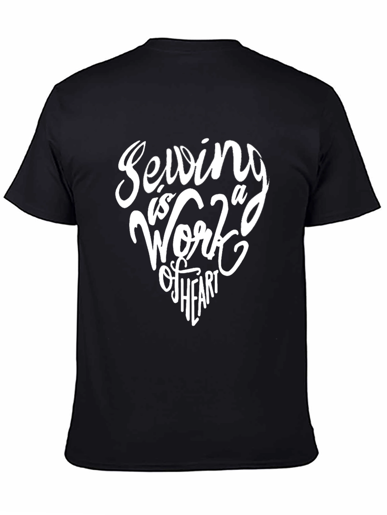 Sewing is a Work of Heart Graphic Tee - Black Unisex Shirt