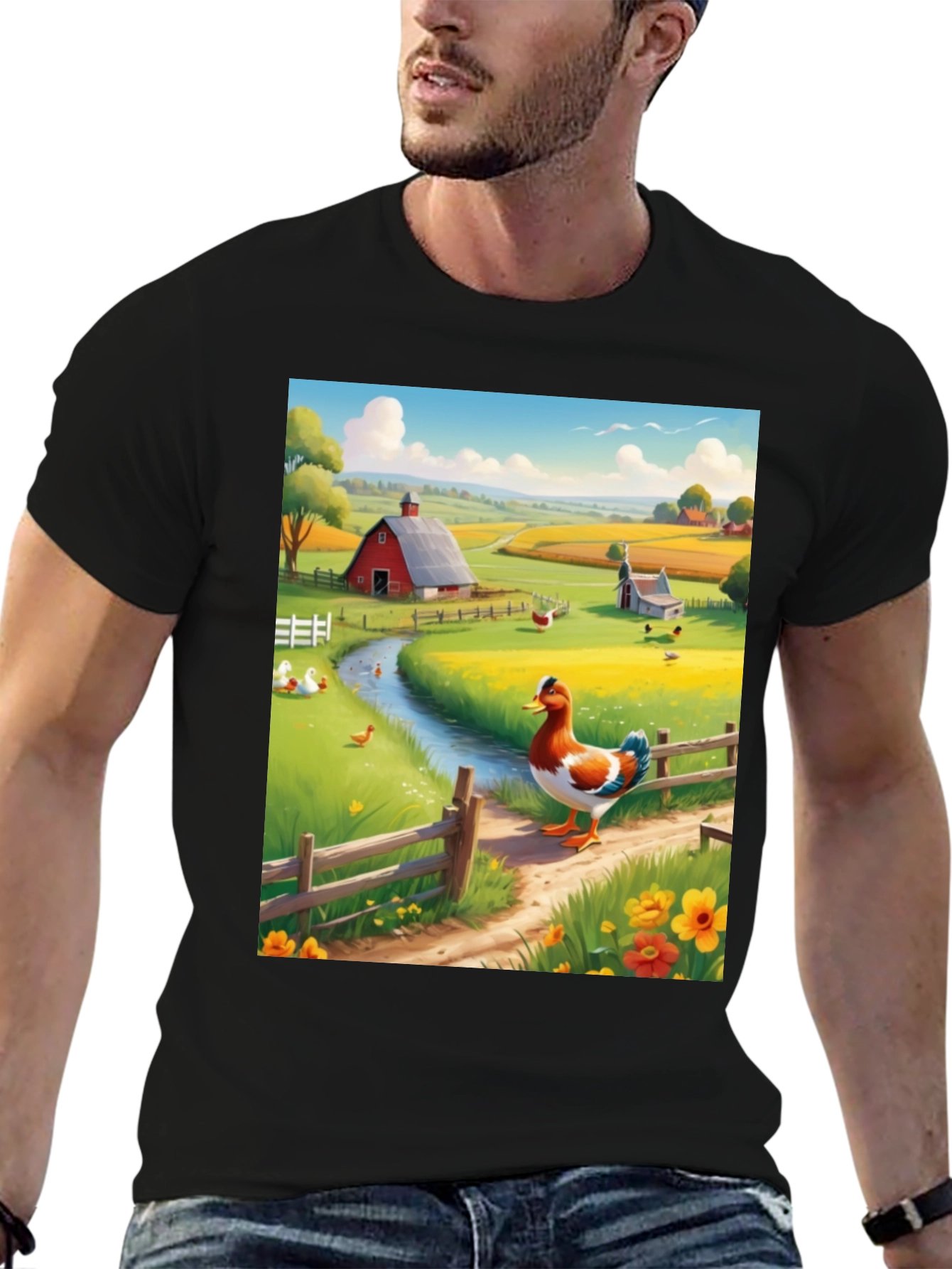 Farm Duck Graphic Tee - Countryside Charm