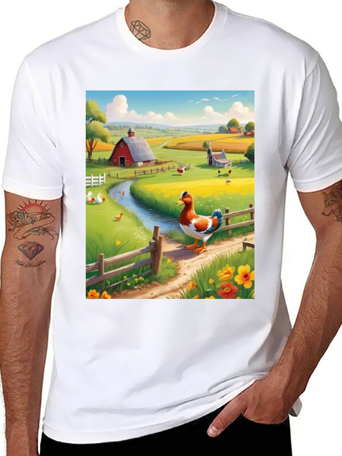 Farm Duck Graphic Tee - Countryside Charm