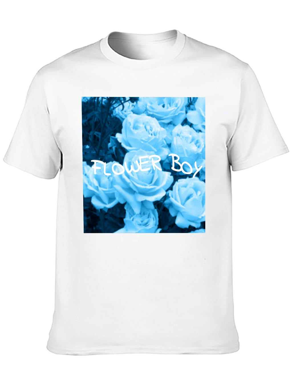 Flower Boy Rose Graphic Tee - Black Cotton T-Shirt