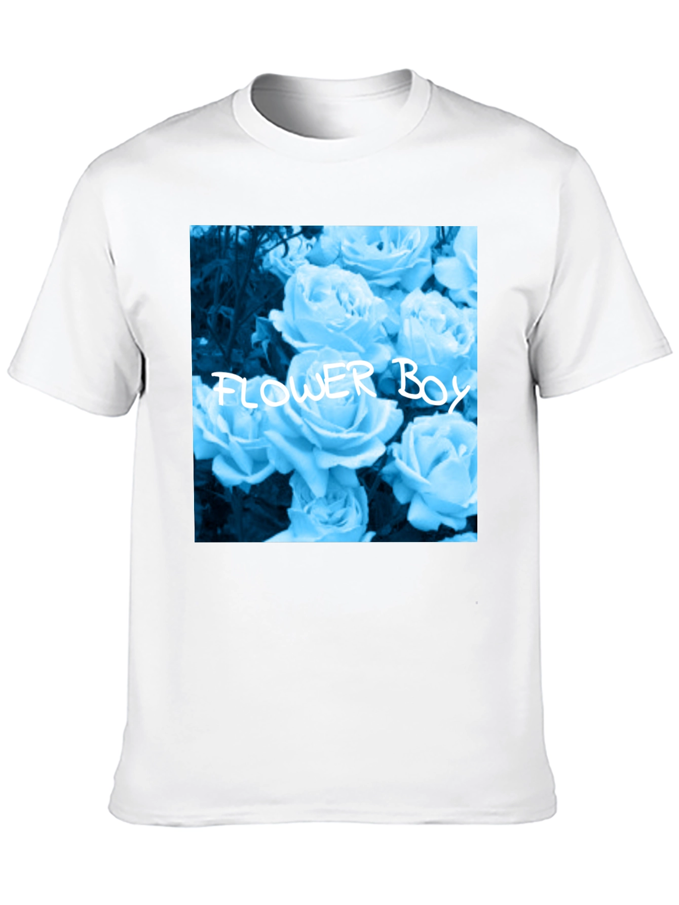 Flower Boy Rose Graphic Tee - Black Cotton T-Shirt