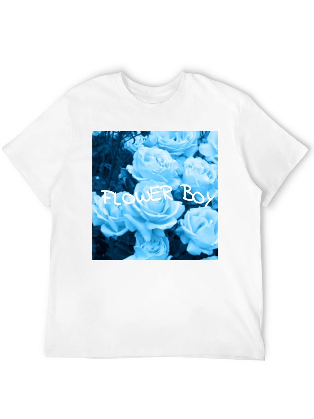 Flower Boy Rose Graphic Tee - Black Cotton T-Shirt