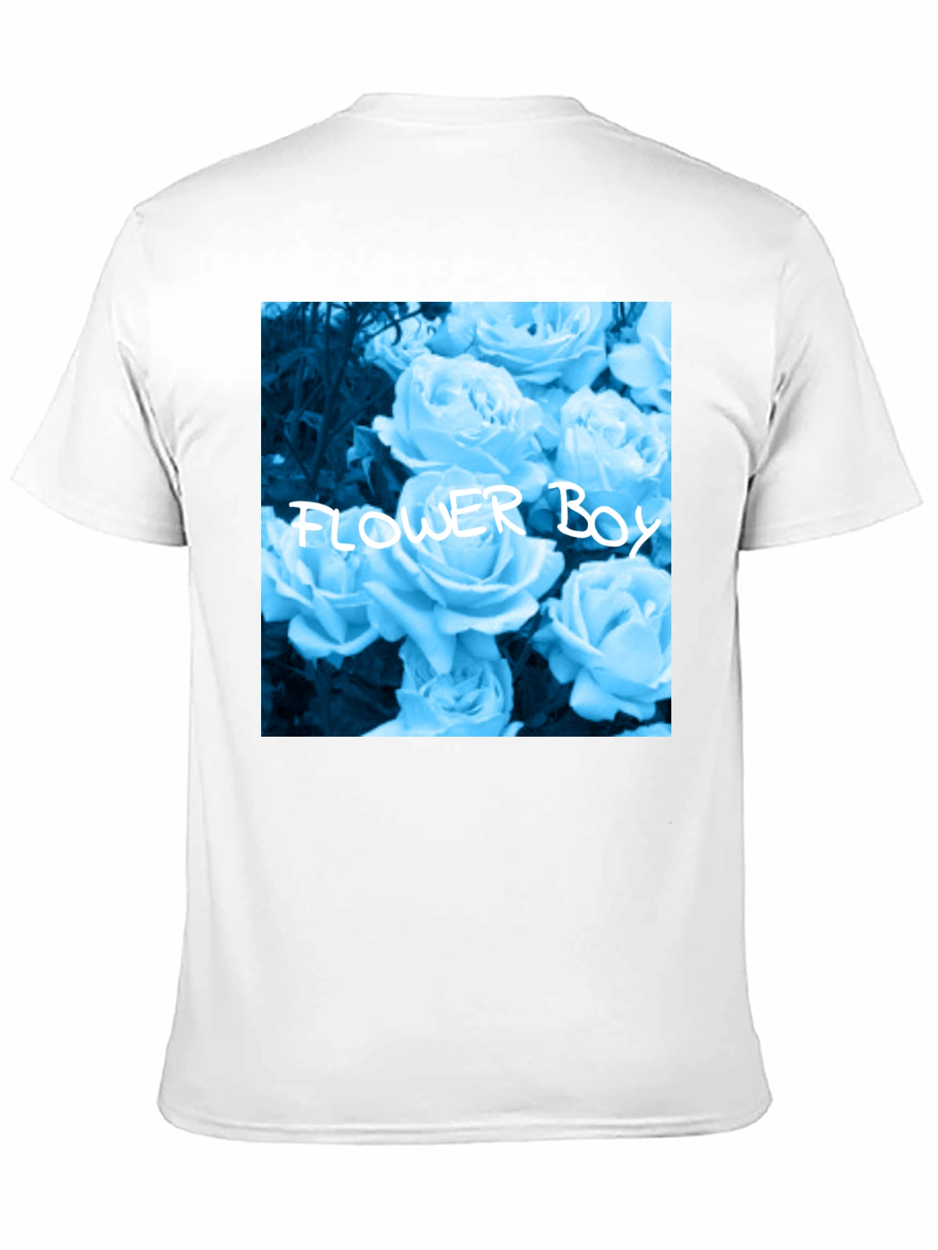 Flower Boy Rose Graphic Tee - Black Cotton T-Shirt