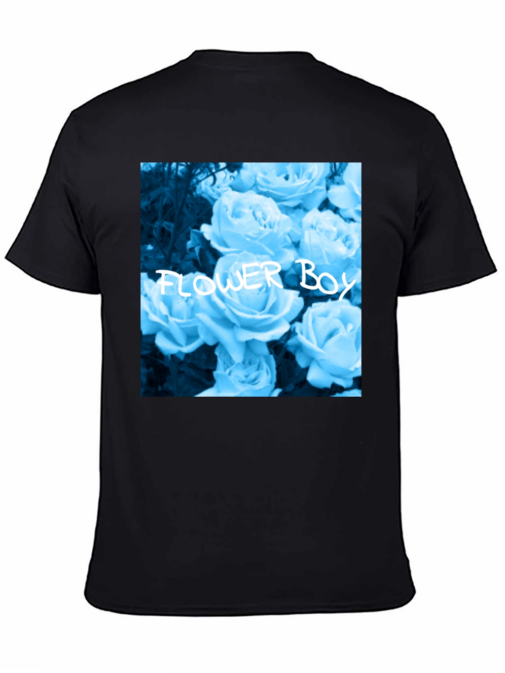 Flower Boy Rose Graphic Tee - Black Cotton T-Shirt
