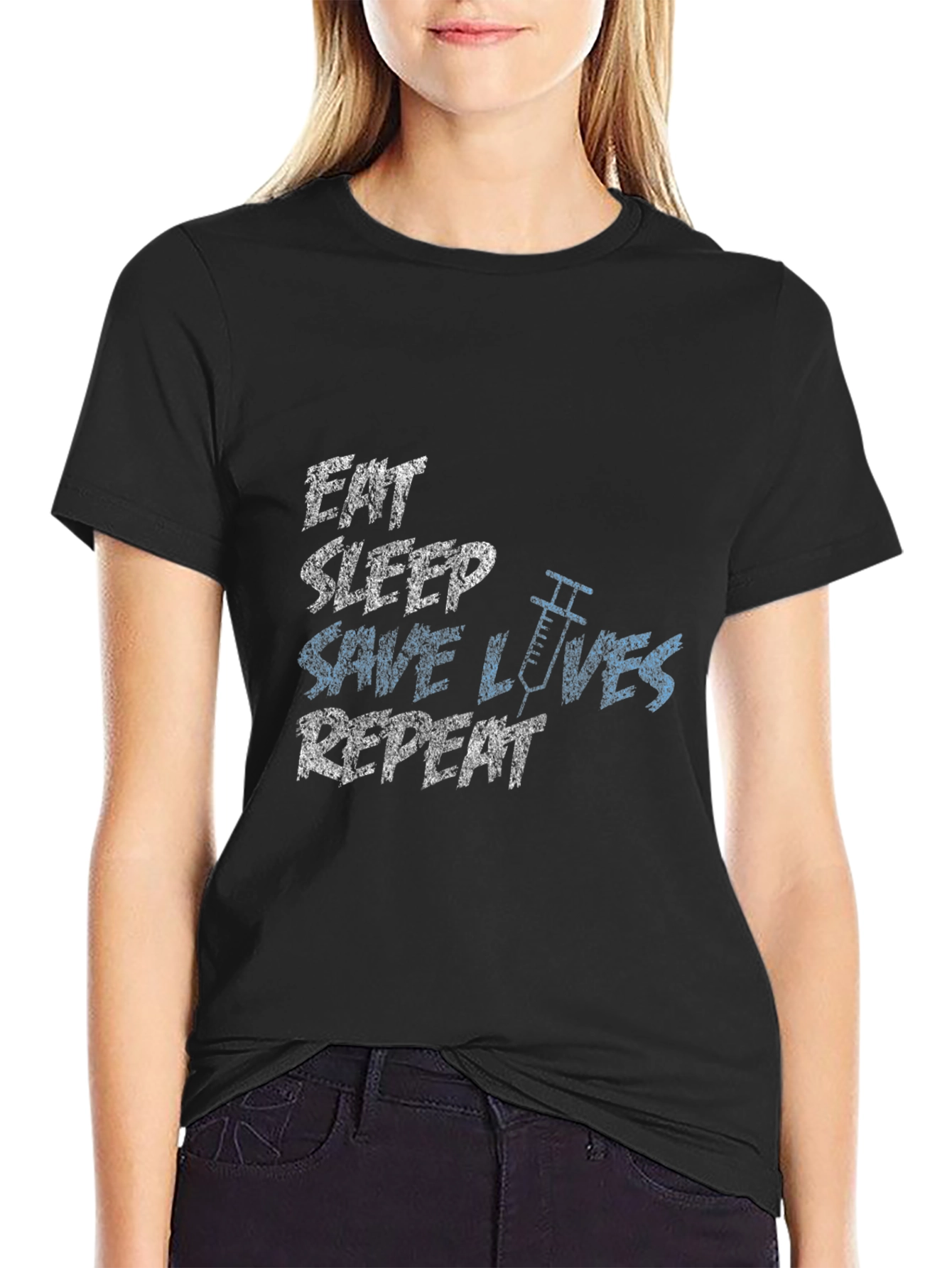 Eat Sleep Save Lives Repeat T-Shirt - Medical Hero Tee