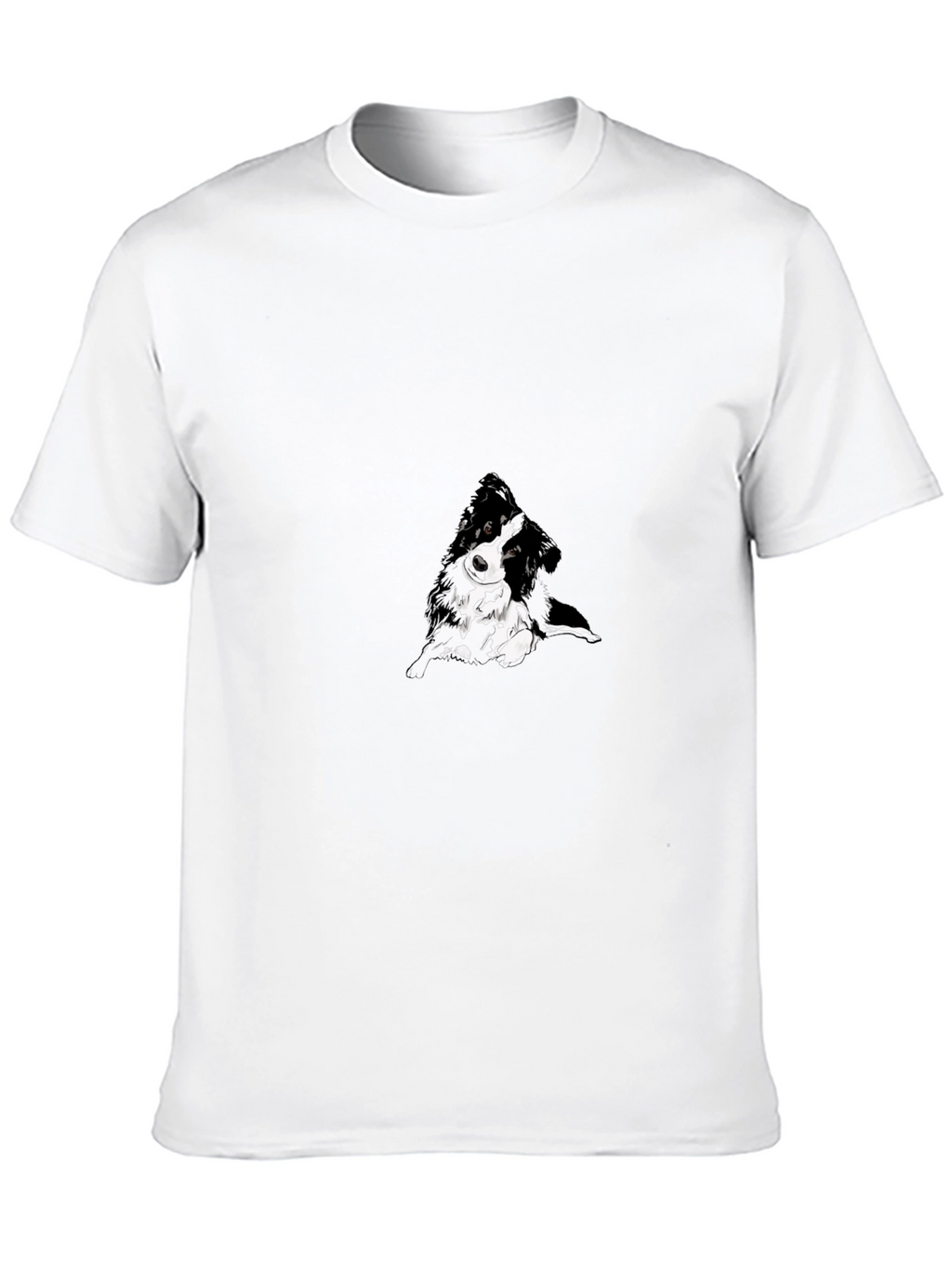 Black T-Shirt with Abstract Dog Design
