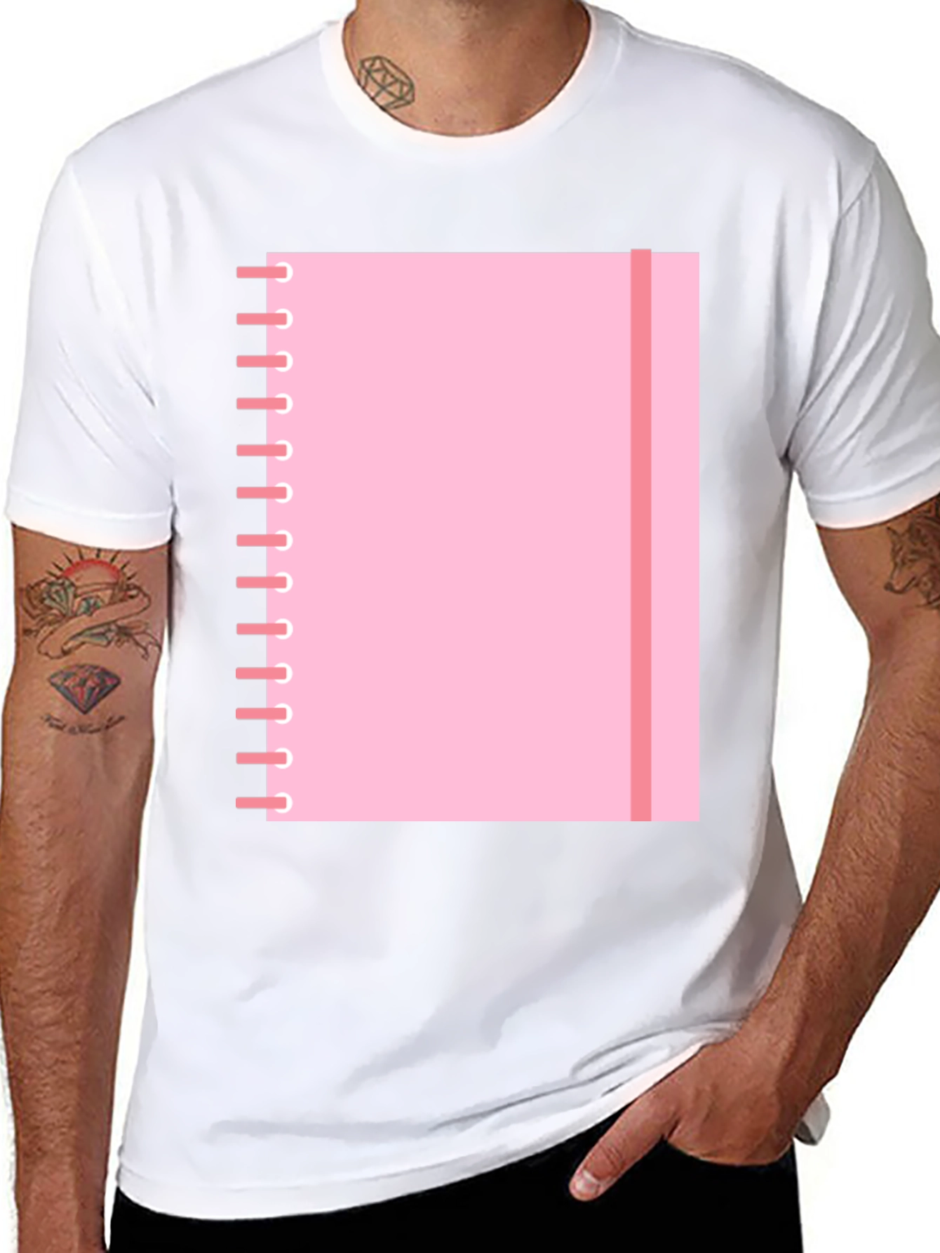 Pink Notebook Graphic Tee - Cool Casual T-Shirt