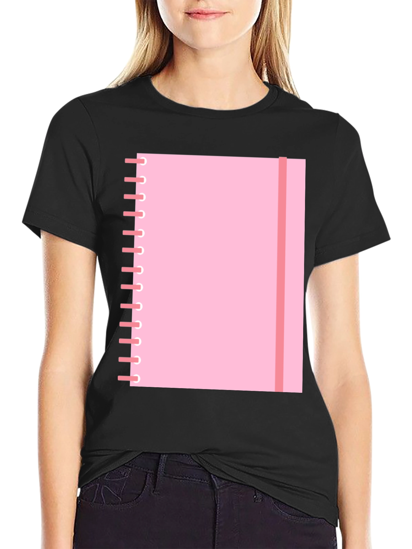 Pink Notebook Graphic Tee - Cool Casual T-Shirt